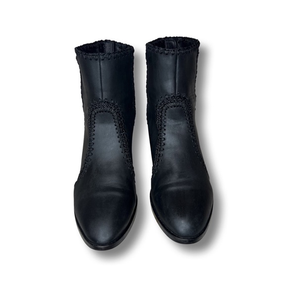 CHELSEA &  VIOLET the Lucy Nubuck Crochet-Detail Booties - Picture 2 of 8